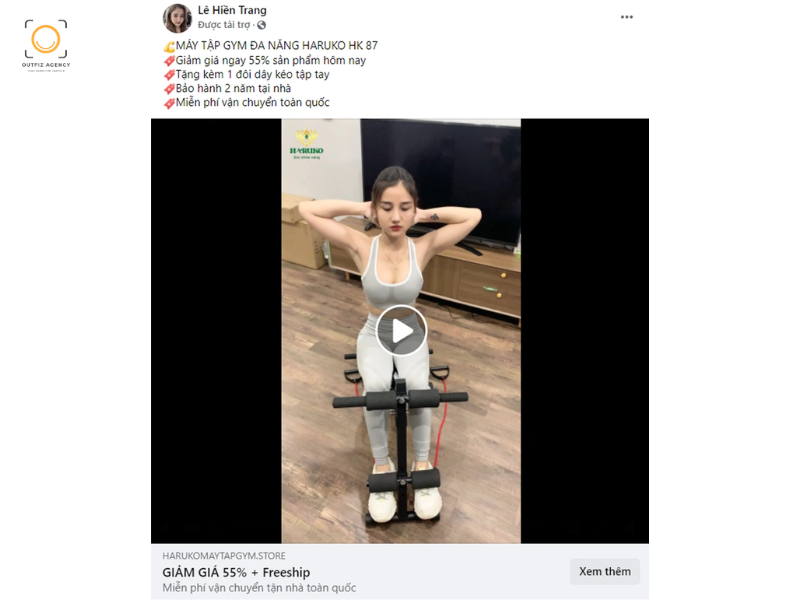 Quảng cáo tương tác bài viết sử dụng 1 video thu hút